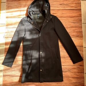 Men's Black Hooded Coat